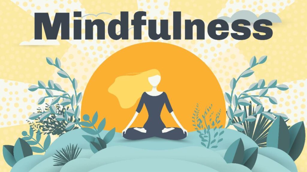 Mindfulness illustration of a person meditating